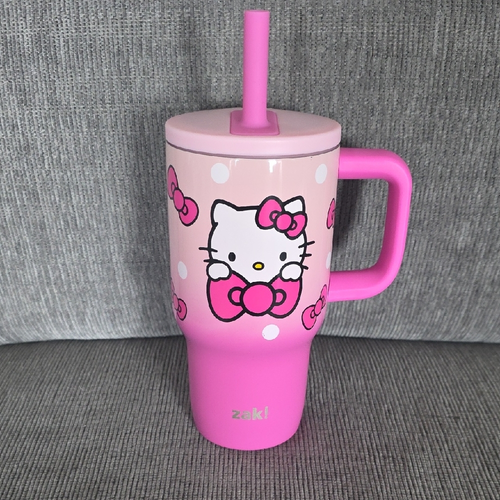 Hello Kitty Pink‎ Tumbler with Straw By Zak!, New, 16oz.